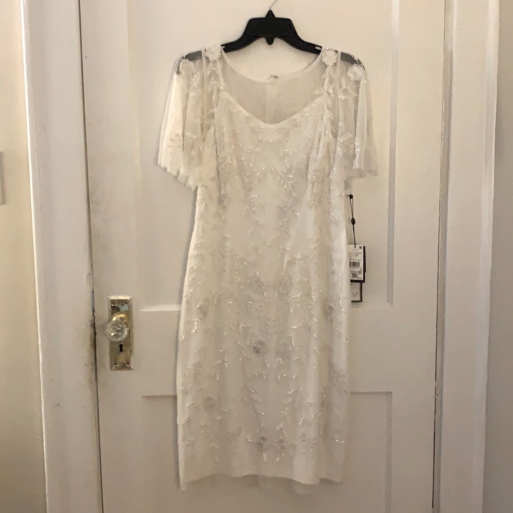 Beaded white dress, NWT